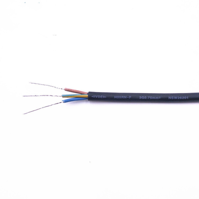 Certificazione di gomma del VDE ccc ROHS di Flex Cable 0.75mm2 del nero del ODM dell'OEM