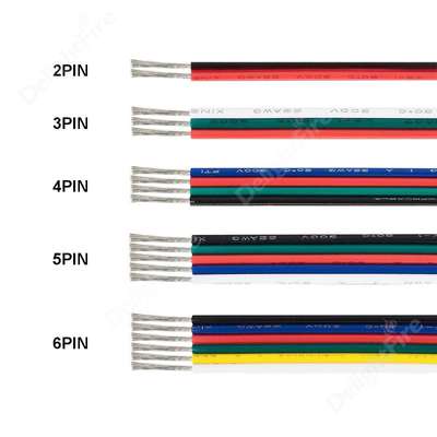 il PVC di 4Pin 5Pin 6Pin ha isolato il filo di rame flessibile 18 del cavo 20 connettore di 22AWG JST MP